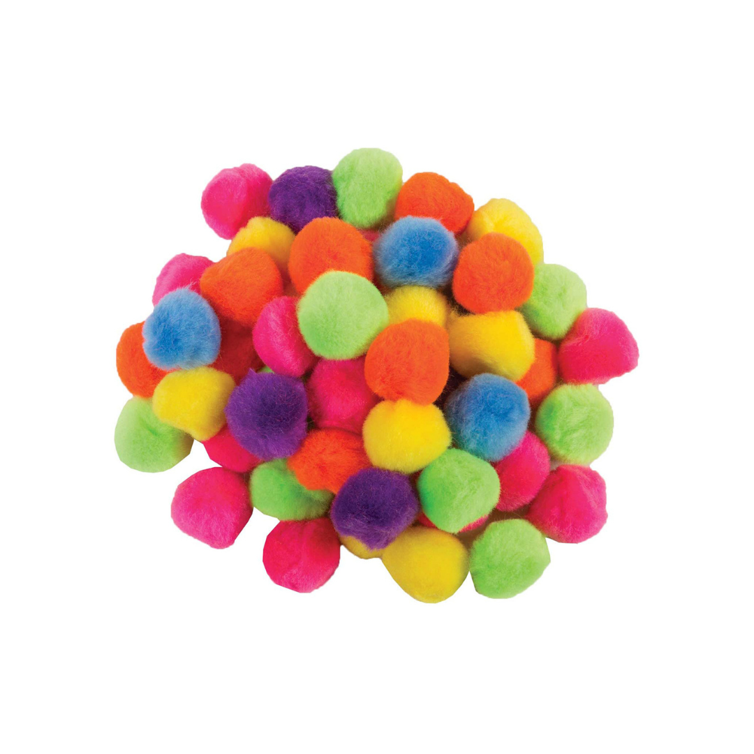 2" Pon Poms, Assorted Colours - 10 per Bag