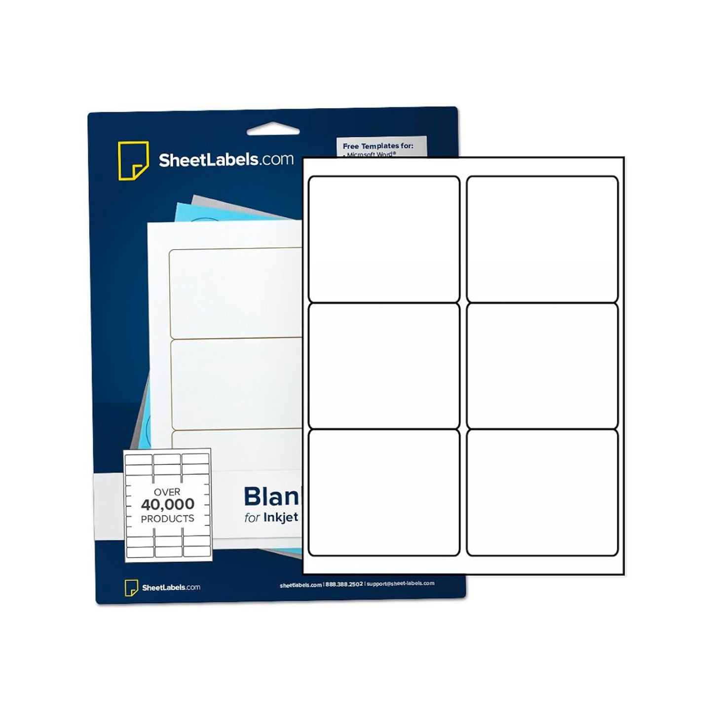3-1/3" x 4" Inkjet/Laser Jet Labels, 250 Sheets - 1500 Labels