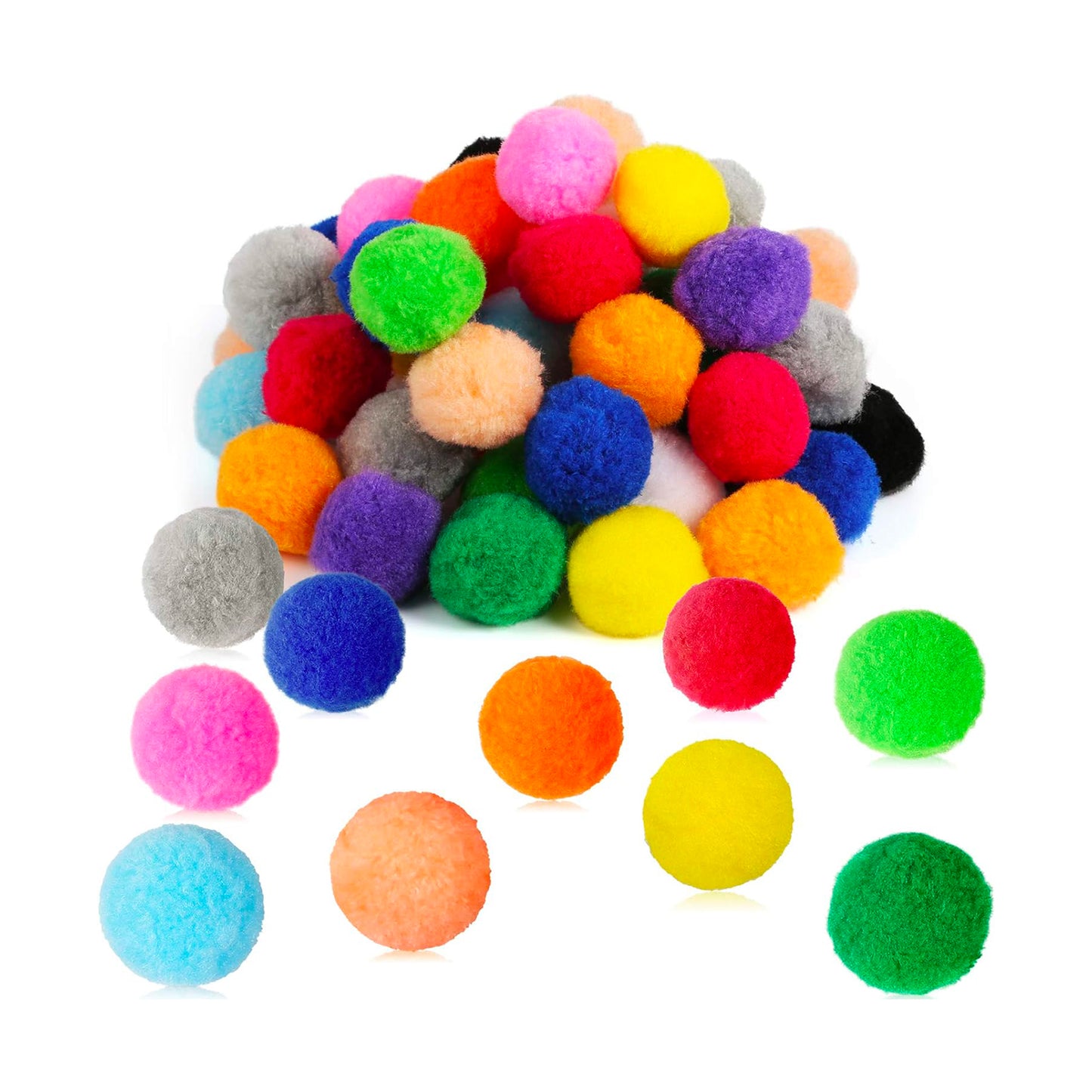 3" Pon Poms, Assorted Colours - 4 per Bag