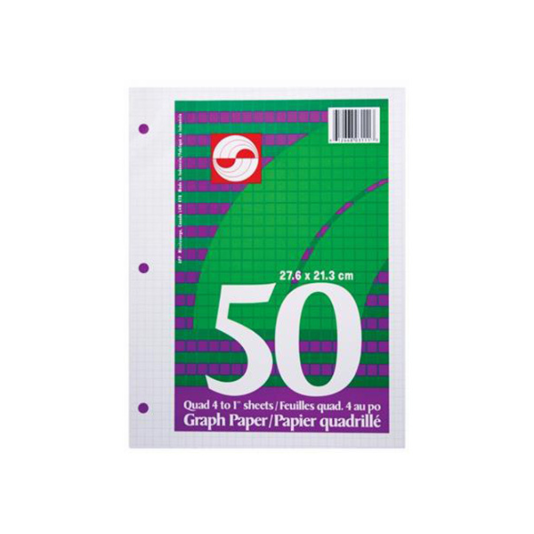 Quad (Graph) Refill Paper, 4-1” - 50 Sheets