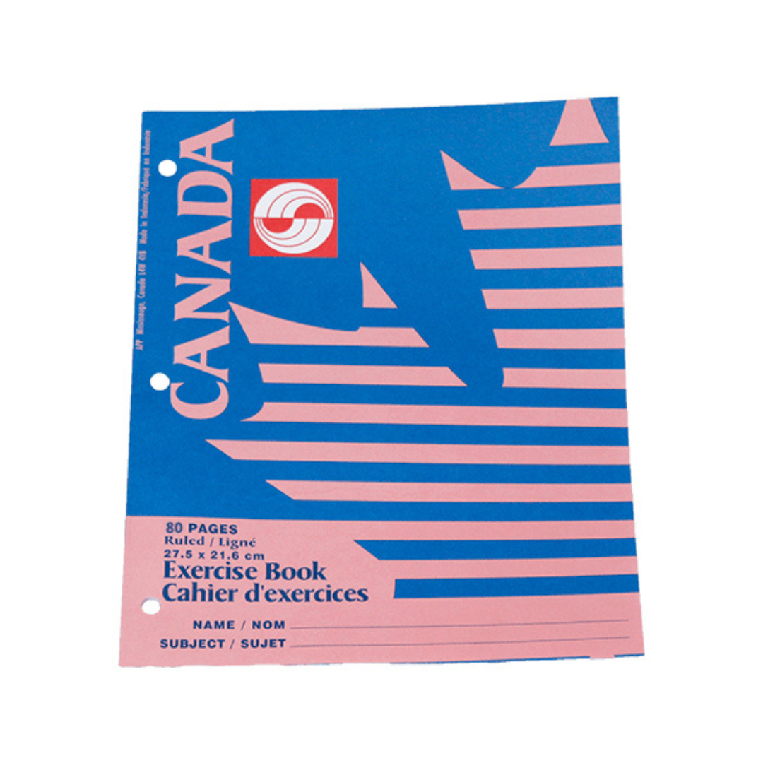 8.5" x 11" Ruled Exercise Book- 80 Pages