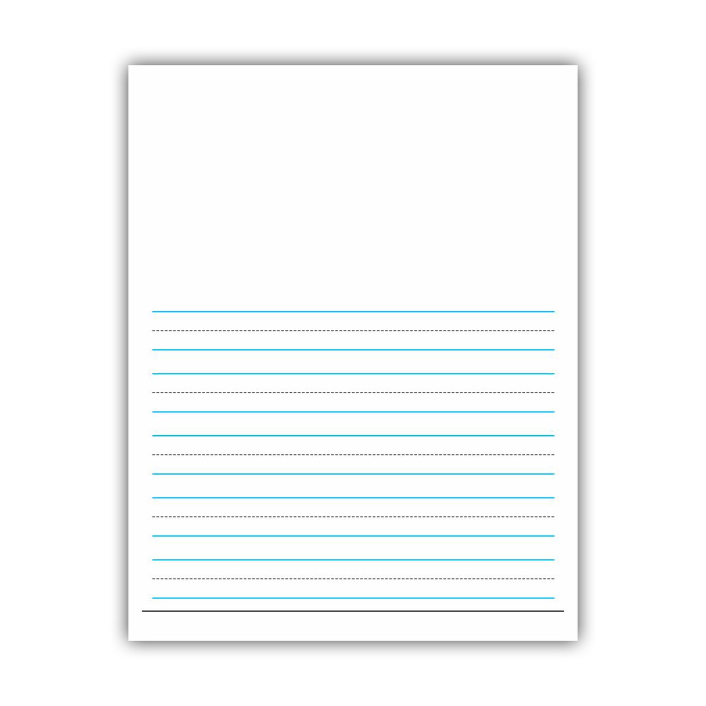 9" x 12" Wide Interlined Ruled With Blank Top Newsprint