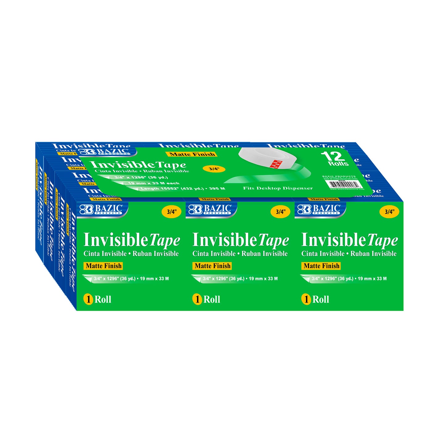 Bazic 18mm x 33m Magic Mending Tape - Refill