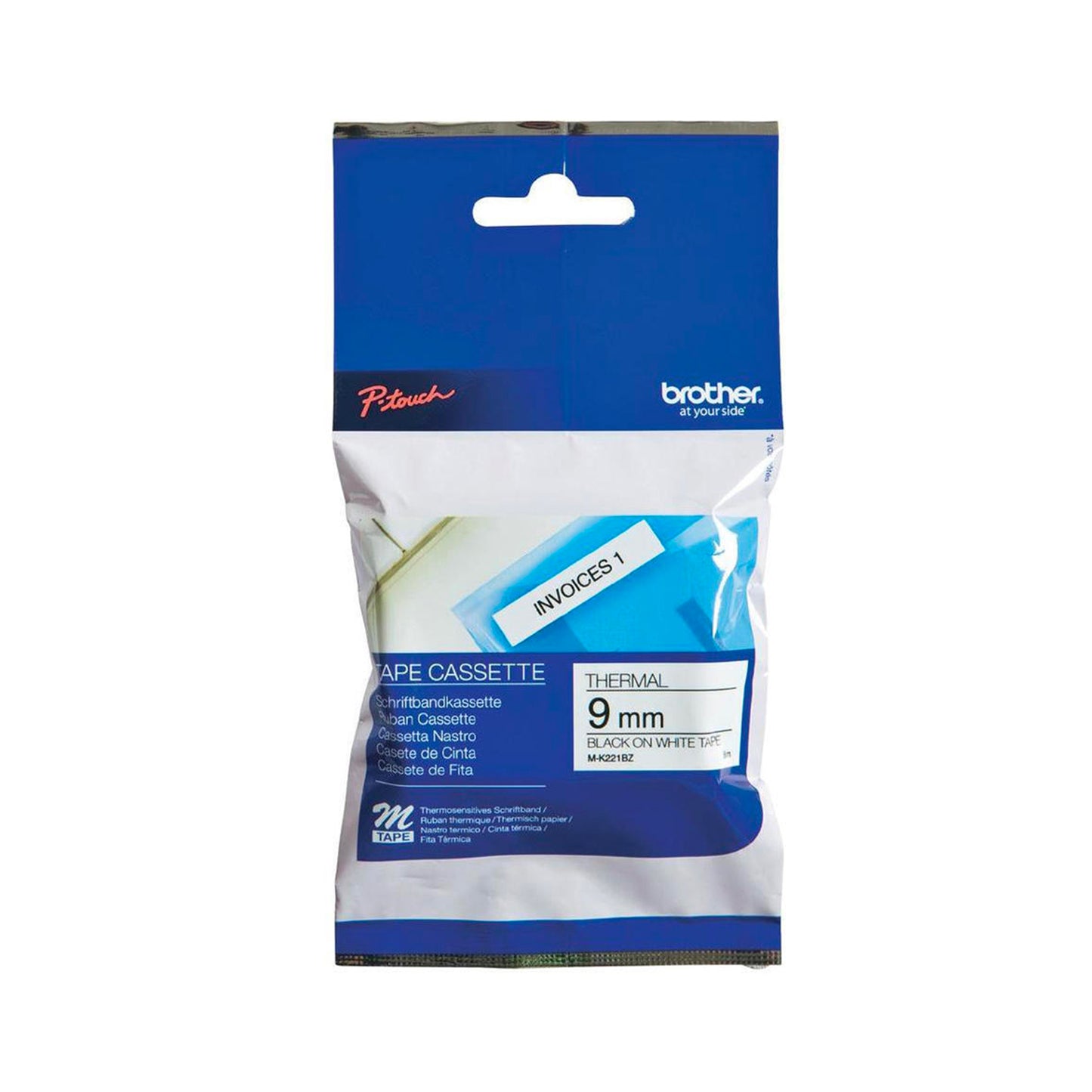 9mm Black on White P-Touch "M" Series