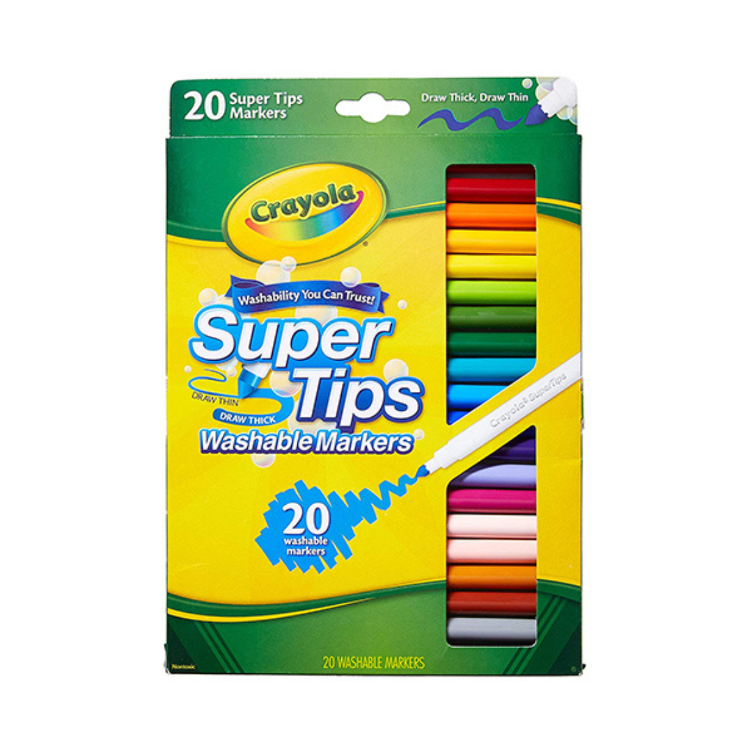 Crayola "Super Tips" Markers, Washable - Assorted Markers - Pack of 20