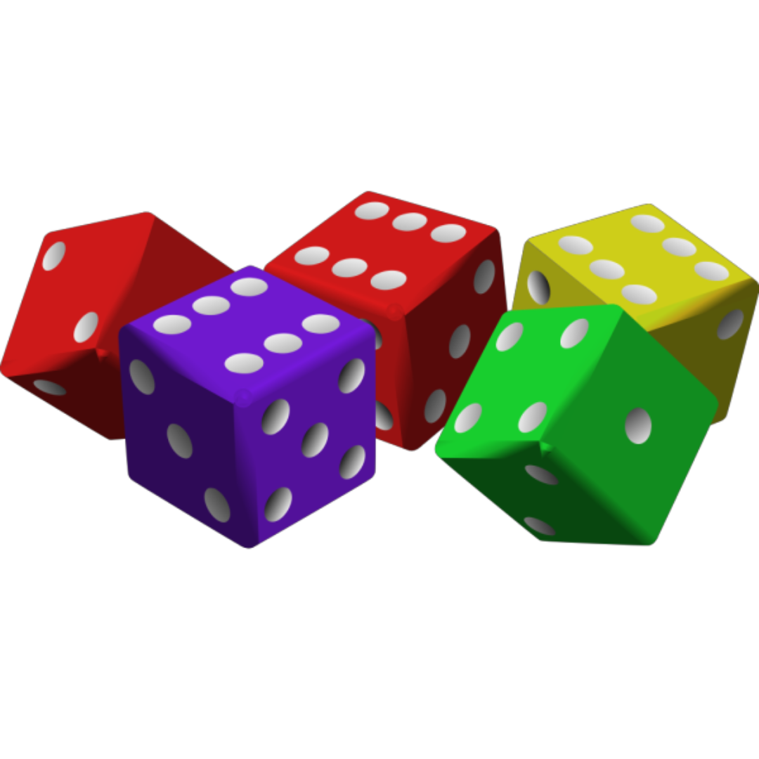 16 mm Standard Size Dice - Assorted Colours - Box of 100 Dice