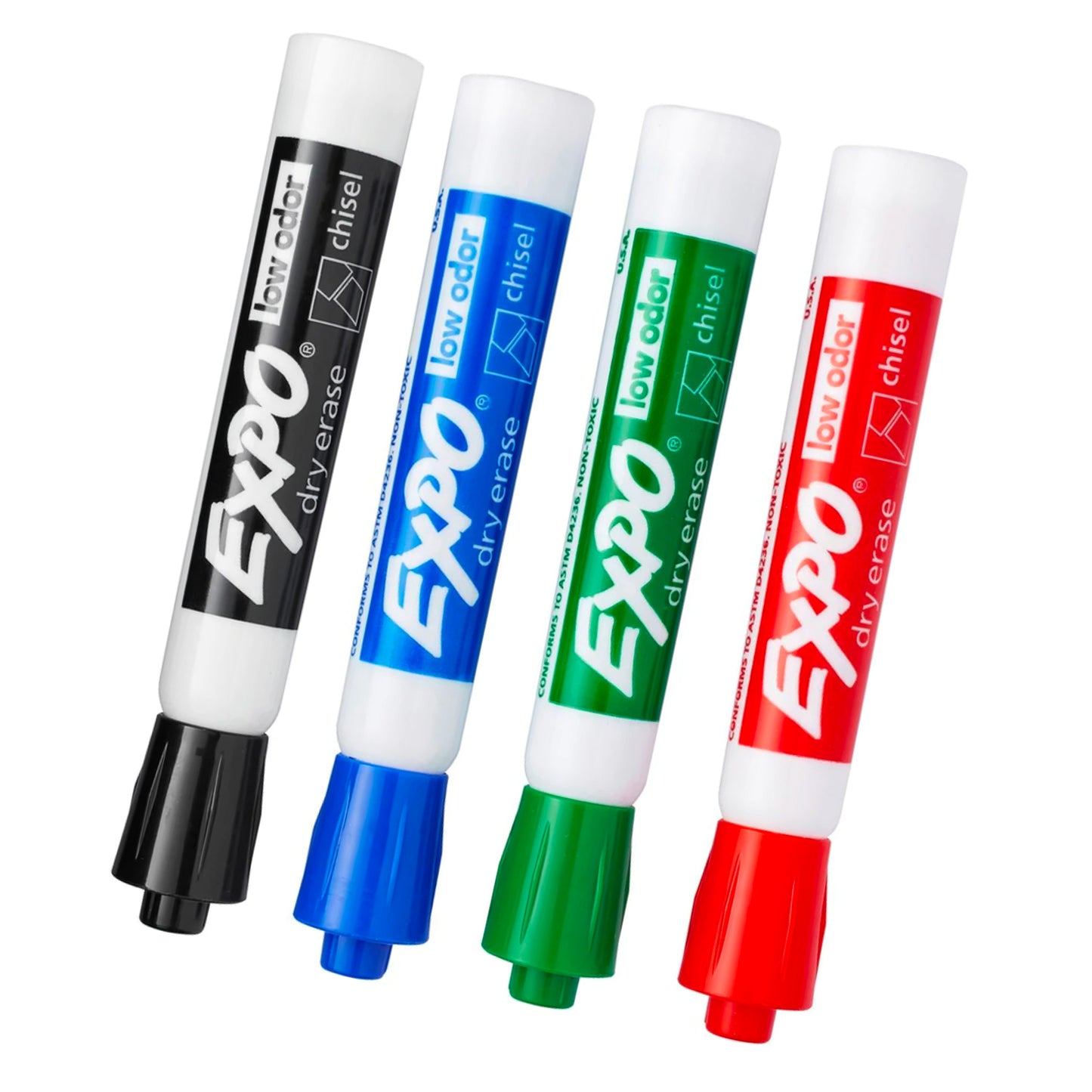 Expo 2 Dry Erase Markers, Chisel Tip - 4 Assorted
