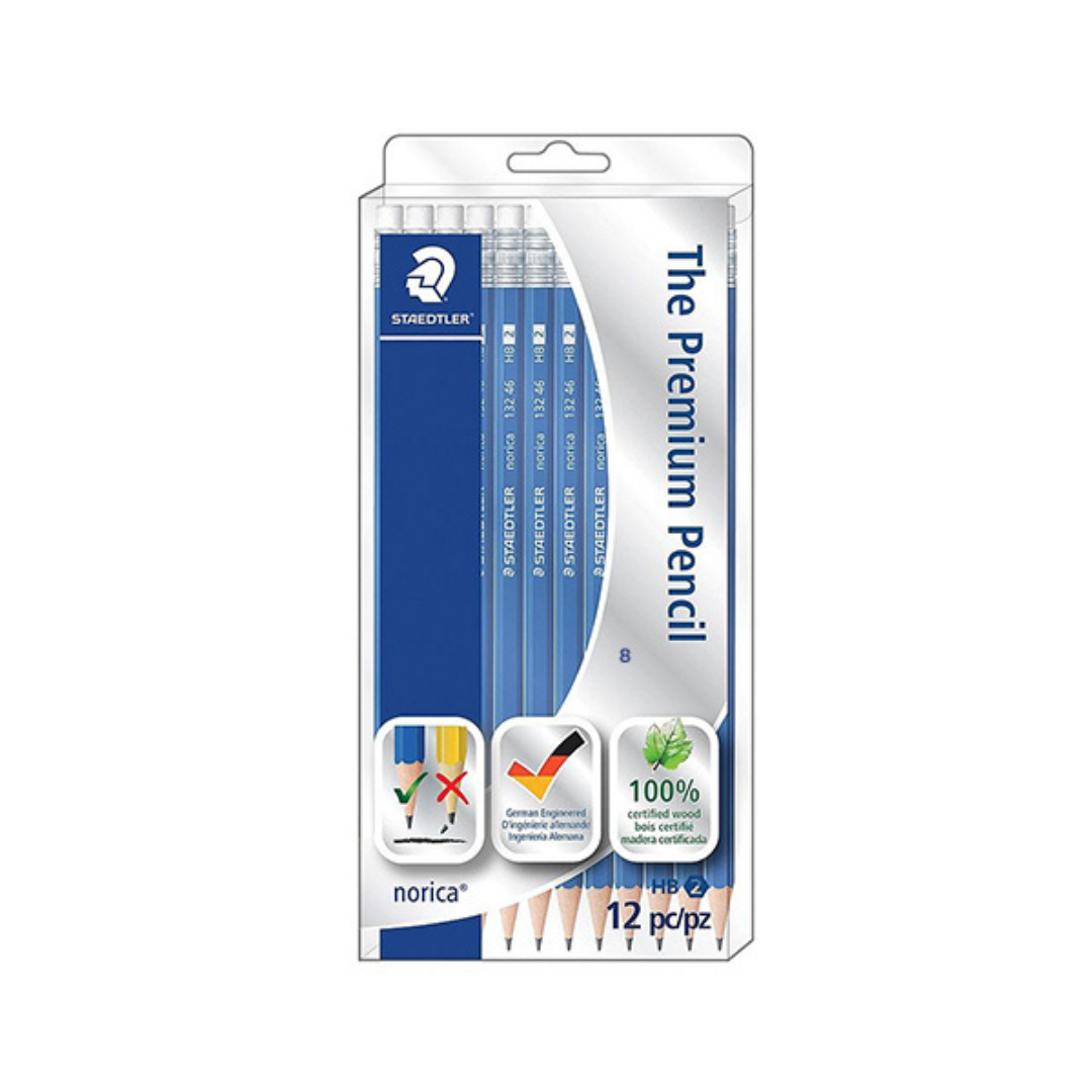 Staedtler HB Blue Pencils With White Eraser - Box of 12