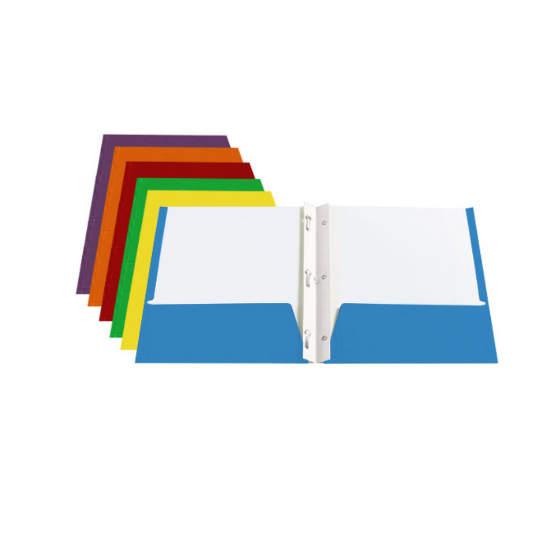 Twin-Pocket Portfolio With Tangs - Assorted Colours