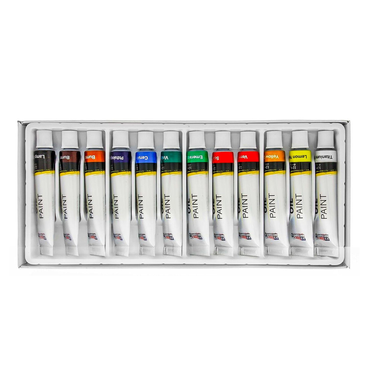 U-Art Oil Paint Set, Assorted Colours - 12 x 12ml Tubes