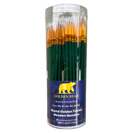Round Golden Taklon Brushes - Golden Bear