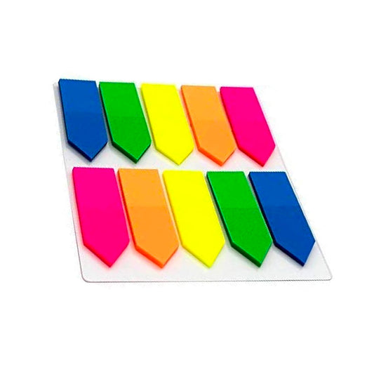 0.5" x 1.7" Flag Page Markers, neon - 100 Pack