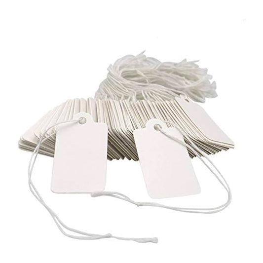 1-7/16" x 2-5/32" White Strung Merchandise Tags - 1000 Pack