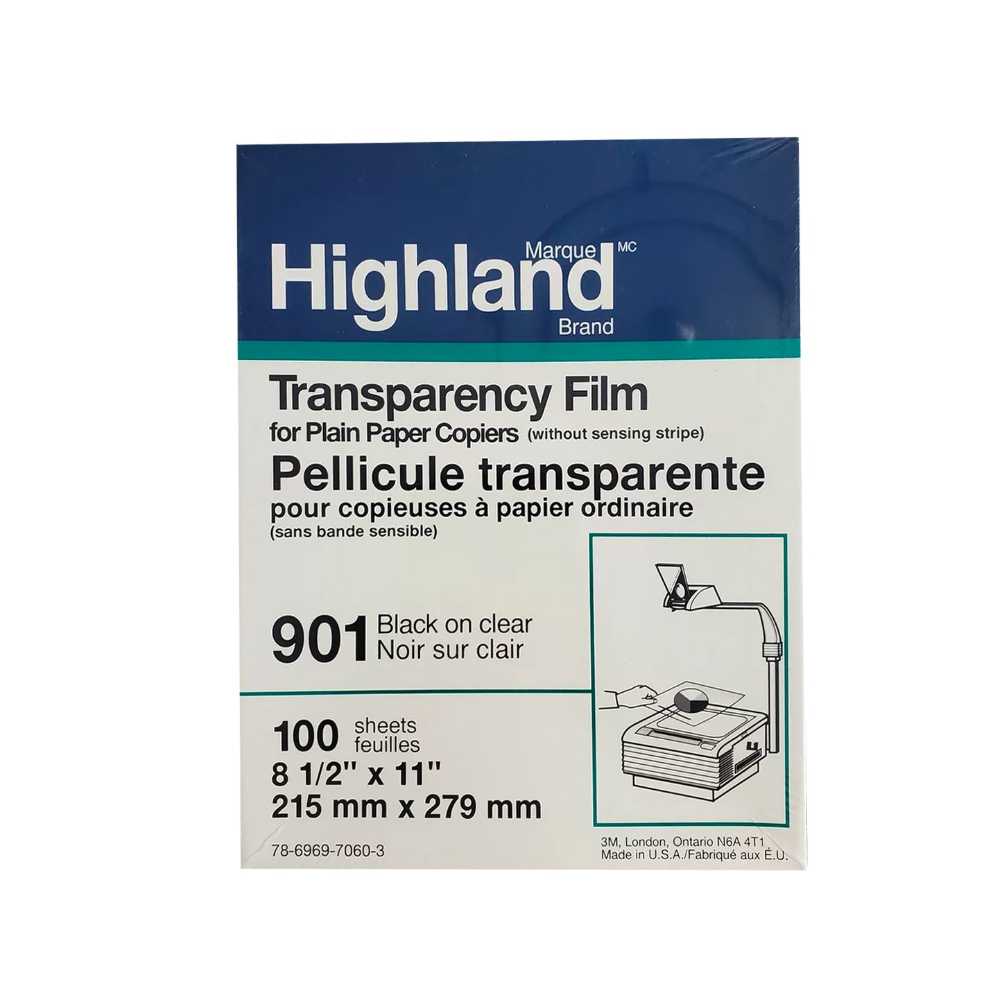 8 1/2" x 11" Plain Paper Copier Transparency Film - 100 Sheets