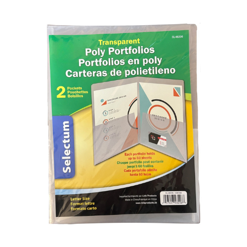 Poly Twin Pocket Portfolio - Transparent