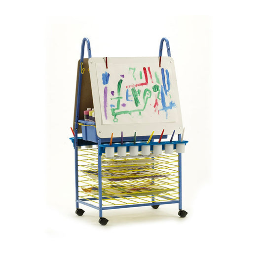 28" x 22" x 51" Double Sided Art Easel With Drying Rack