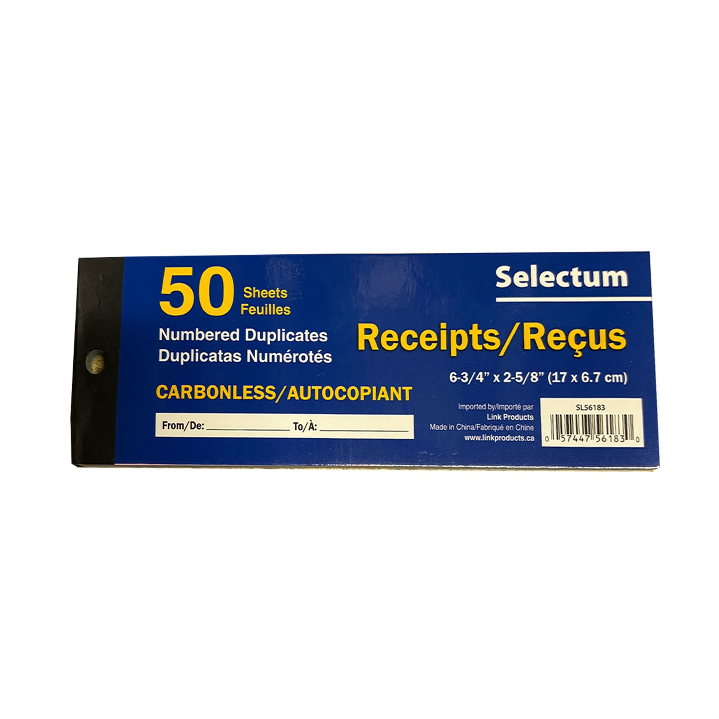 3" x 7" Receipt Book - 50 Receipts