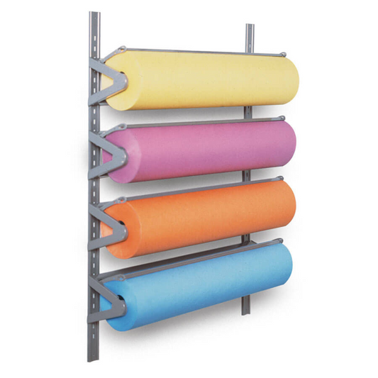 Wall Mount Roll Rack For Four 36" Rolls, Horizontal