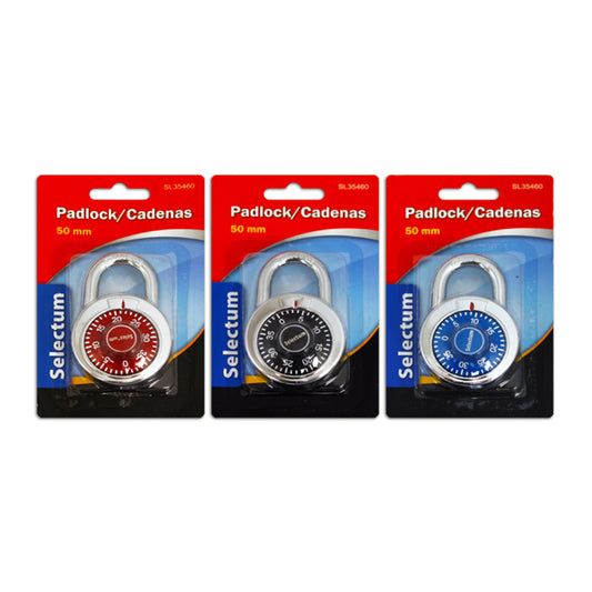 50 mm Combination PadLock - Assorted Colours