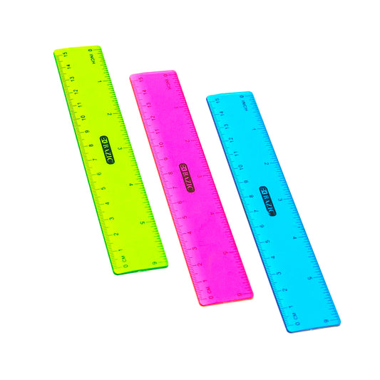 6" Flexible Plastic Ruler - cm & inches