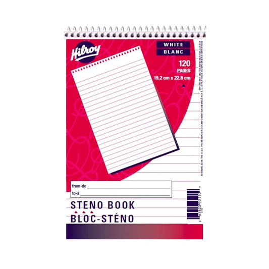 6” x 9” (Top Coil) Steno Book, Central Line – 120 Pages
