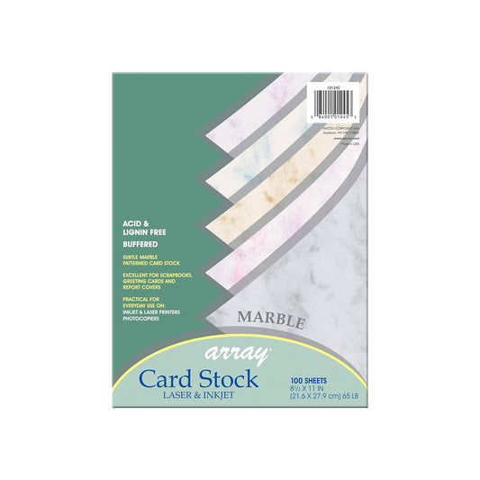 8.5" x 11" 65 Lb. Marble Paper, 100 Sheets - Assorted Colours