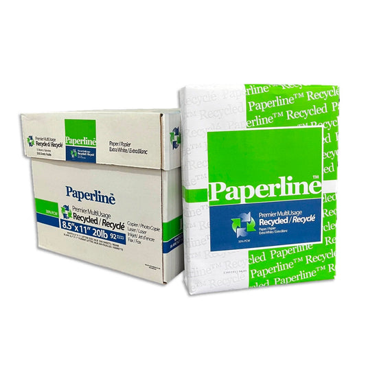 8.5" x 11" Paperline 30% Recycled Paper, White - 5000 Sheets