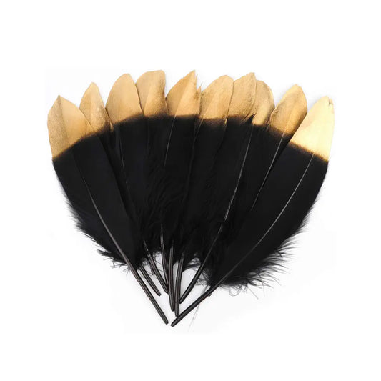 9 Goose Feathers - Black & Gold