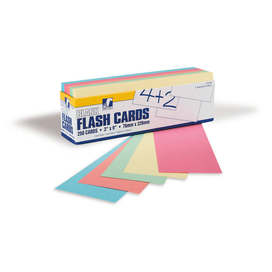 9” x 3” Assorted Coloured Sentence Strips, Unruled - 250 Pack