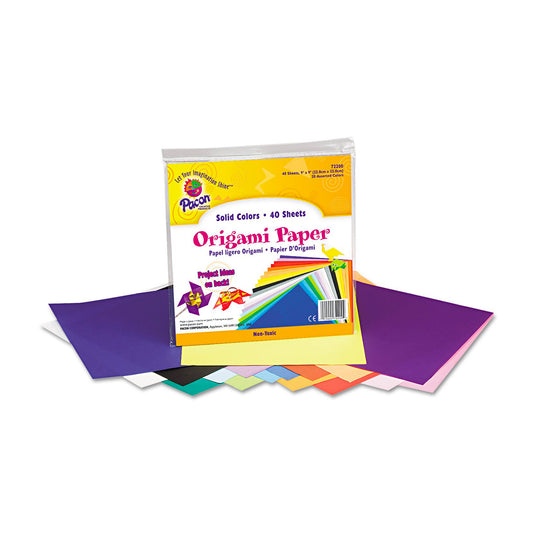 9" x 9" Origami Paper, Assorted Colours - 40 Sheets