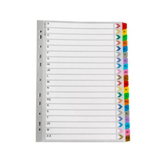 A-Z Index Dividers - Assorted Colours