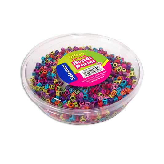 Alphabet Opaque Colours Beads - 910 Pieces in a Tub