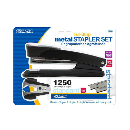 Bazic "Value Pack" Stapler With Stapler, Staples & Staple Remover
