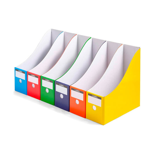 Cardboard Magazine Dividers, Assorted Colours - 6 Pack