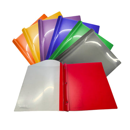 POLY 3-Tang Clear Front Report Covers - Assorted & Colours