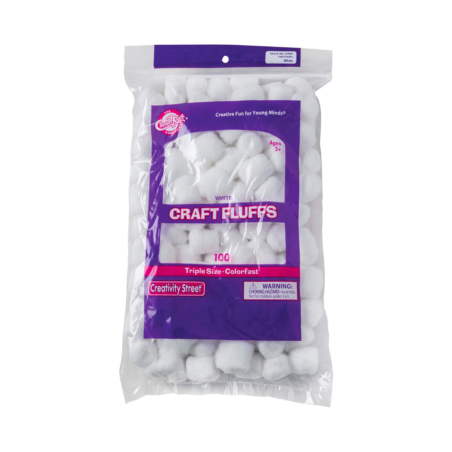 Cotton Fluff Balls, 100 Pack