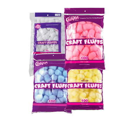 Cotton Fluff Balls, 100 Pack