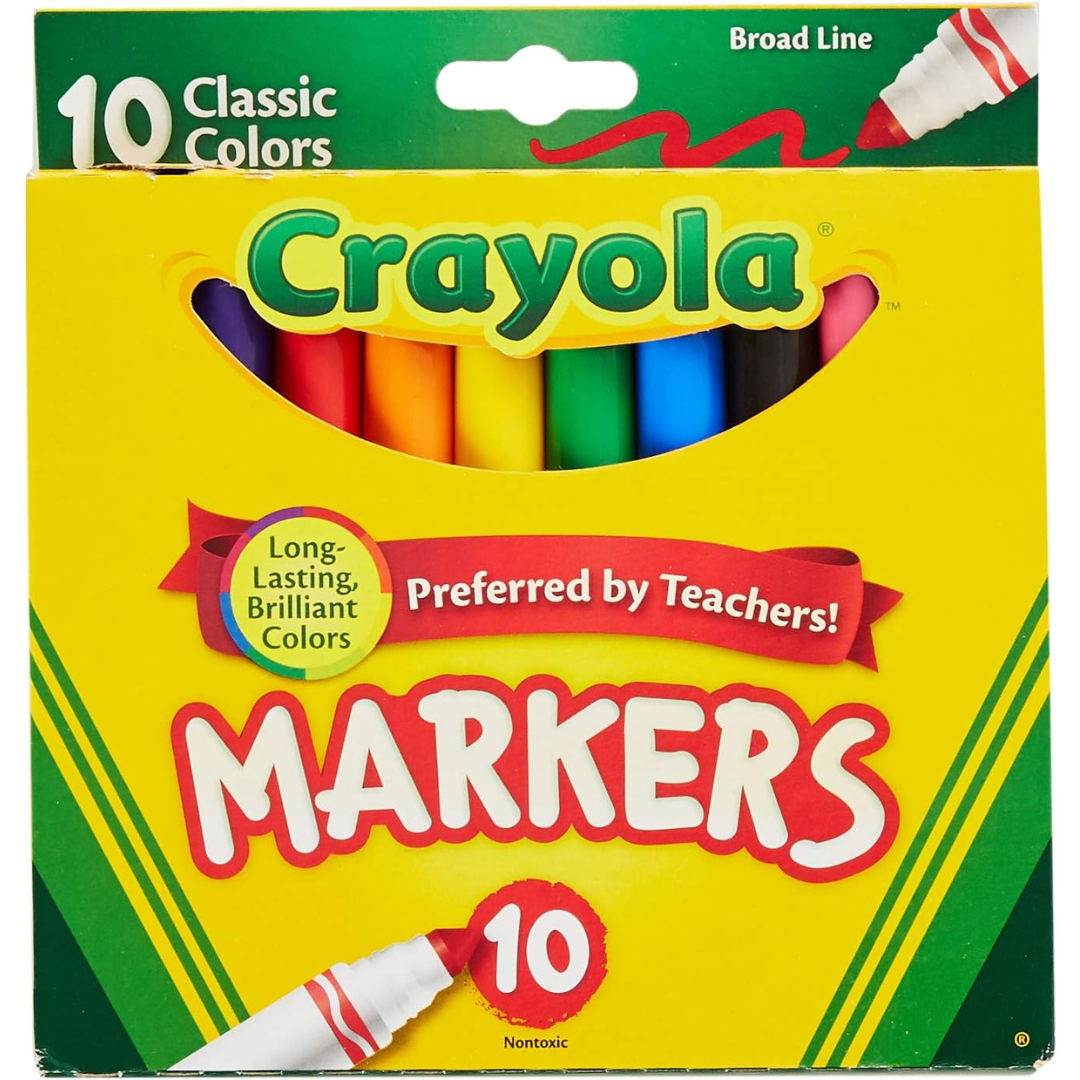 Crayola Original Broad Tip Markers – 10 Assorted