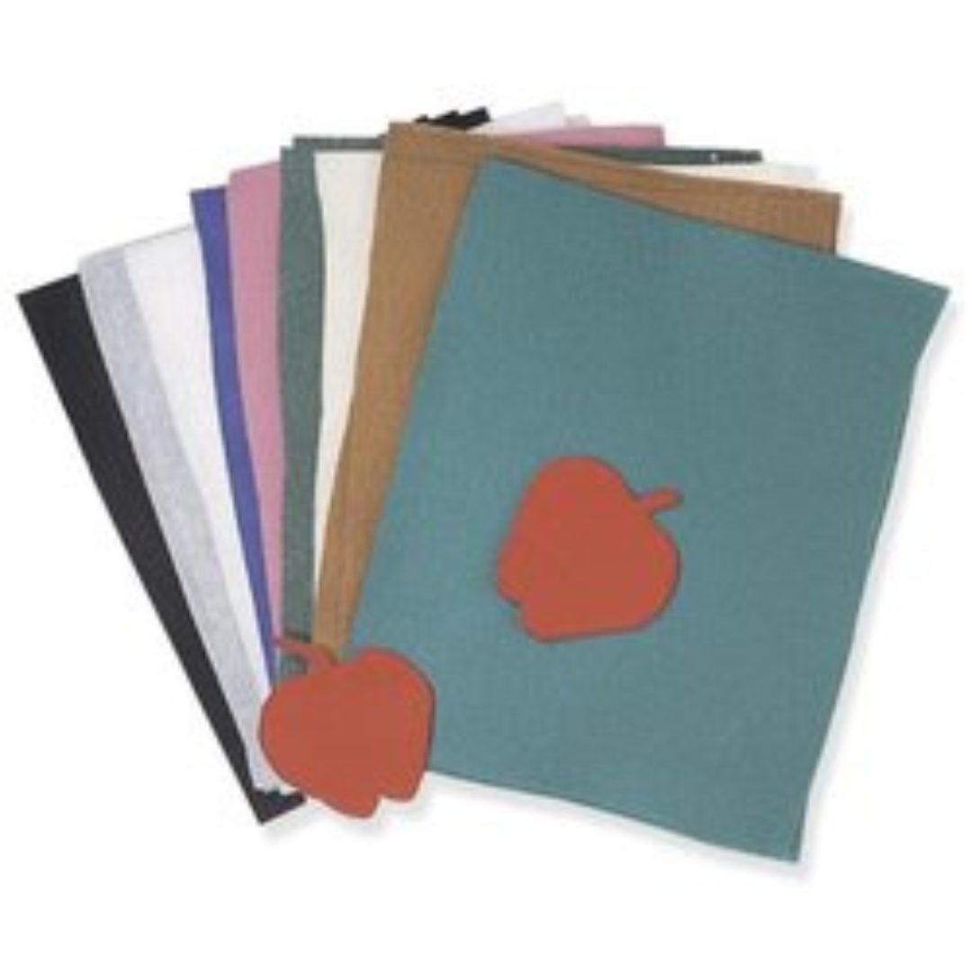 9” x 12” Felt Sheets, Assorted Colours - 10 Pack