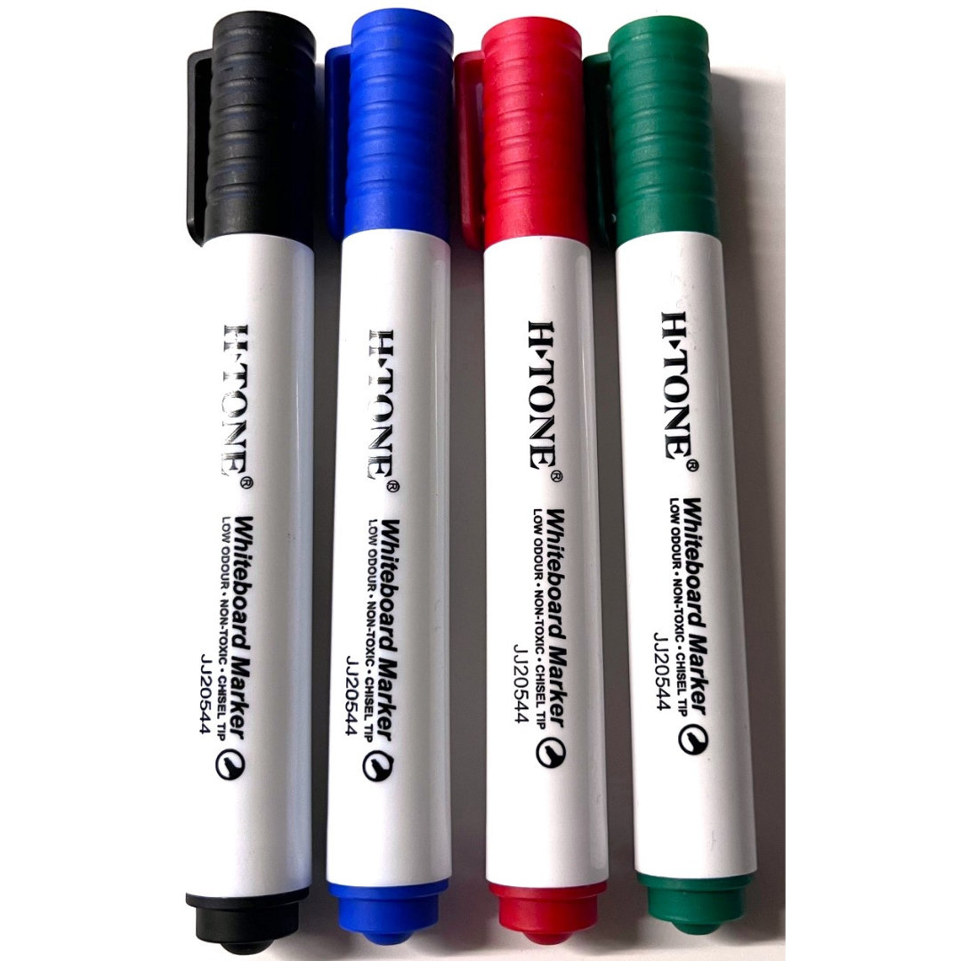H-Tone/Dixon Dry Erase Marker, Chisel Tip - 4 Assorted