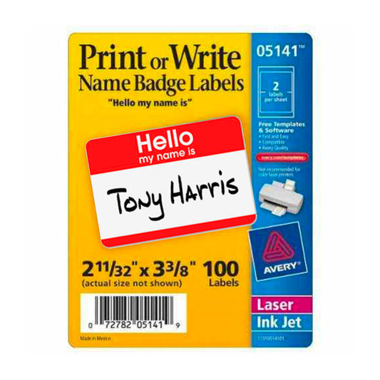 Hello Name Badge Labels - 25 Labels