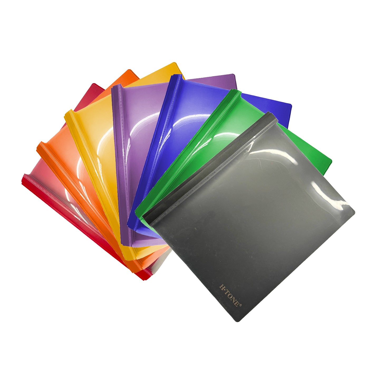 POLY 3-Tang Clear Front Report Covers - Assorted & Colours