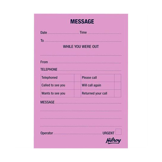 Pink Telephone Message Pads - 72 Sheets
