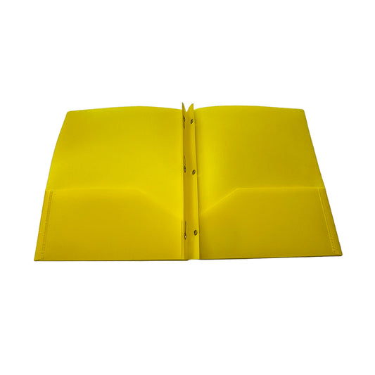 POLY Twin-Pocket Portfolio With Tangs - Yellow