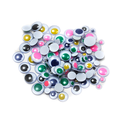 Round Wiggley Eyes, Assorted Sizes - 100 per Bag