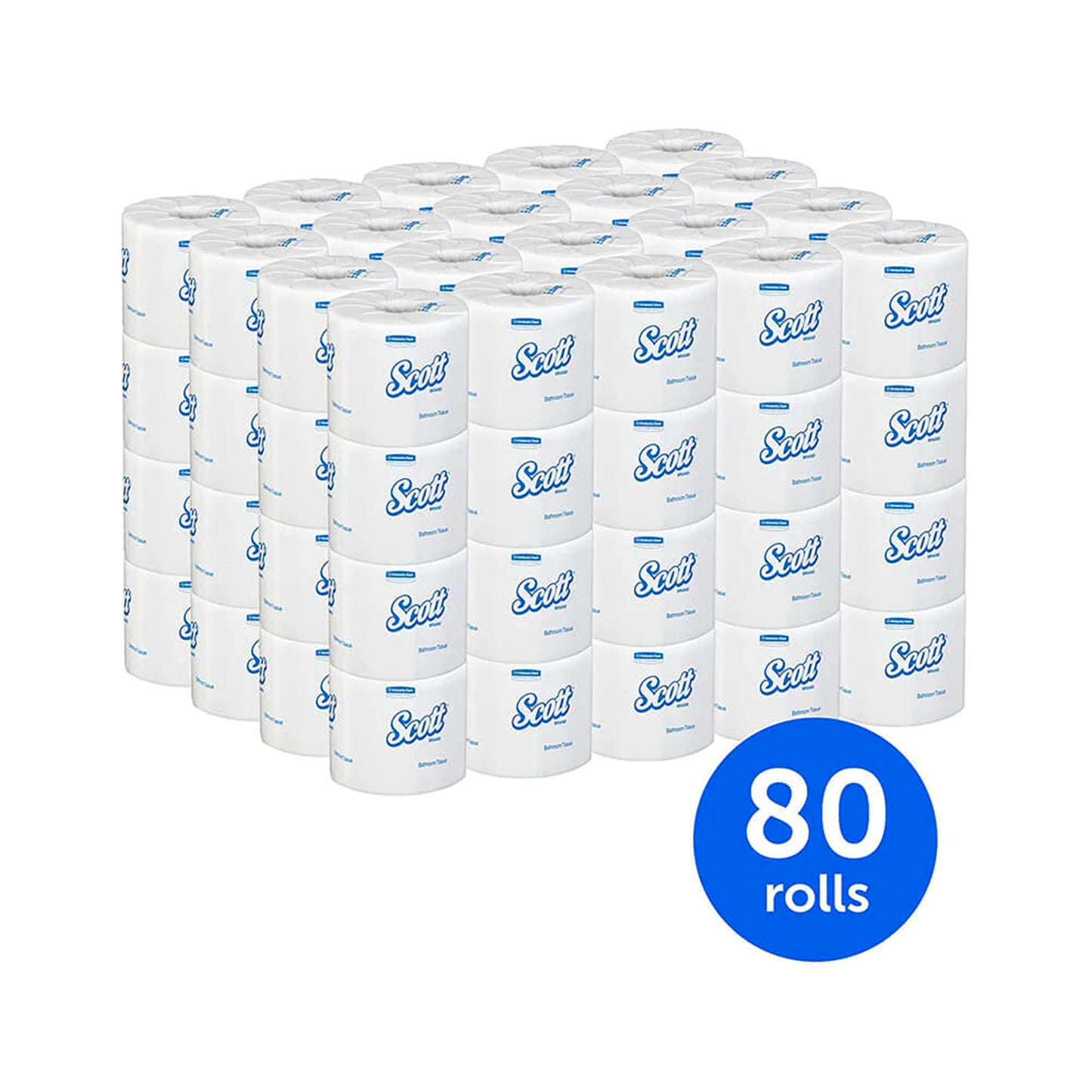 Scott Toilet Paper Tissue, 2 Ply, 100% Recycled - 80 Rolls