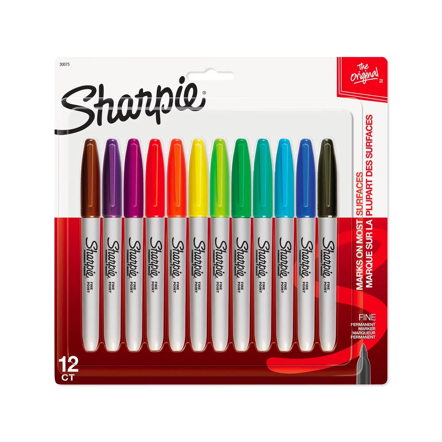 Sharpie Permanent Marker, Fine Tip - 12 Assorted