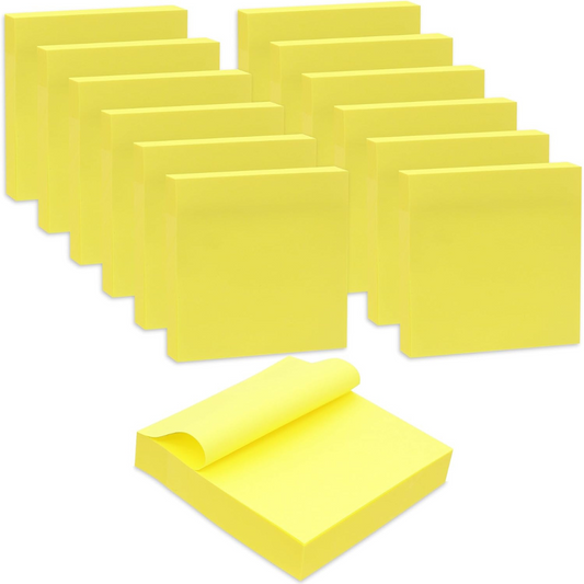 Bazic 3" x 3" Self Stick Notes, Yellow