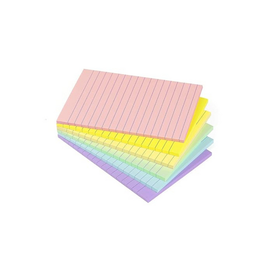 Bazic 4" x 6" Lined Self Stick Notes, Pastel - 1 Pad of 50