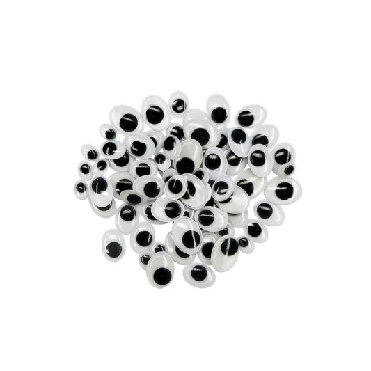 Classpack of Wiggley Eyes, Black & White, Assorted Shapes & Sizes - 560 per Bag